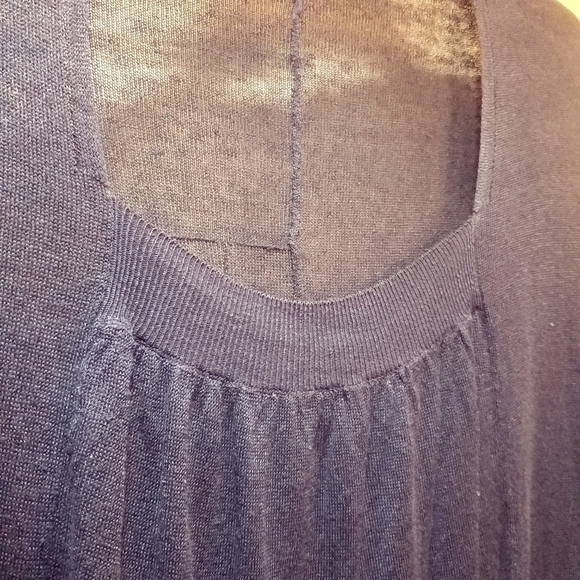 Sandro sheer blue linen knit blend dress Open Knit short sleeve Sz2 is US 4/6 - Picture 5 of 16